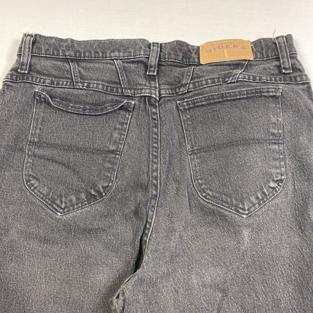Lee Riders Jeans Womens Size 14 M Relaxed Straight Leg Black Denim Pants